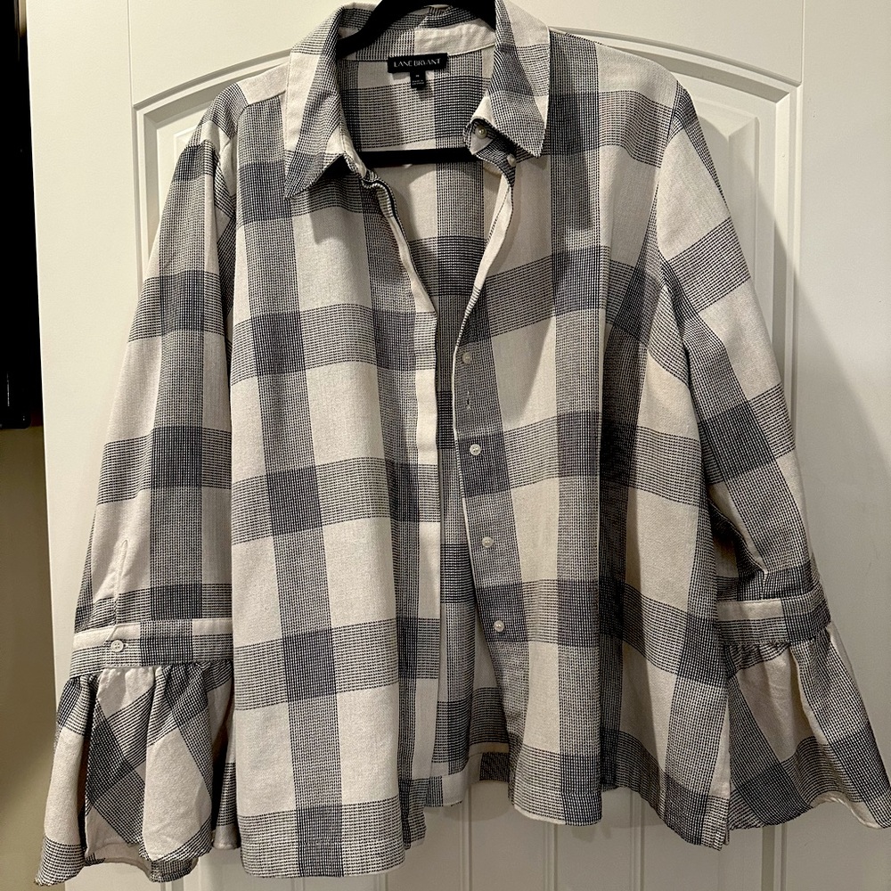 Lane Bryant Bell Sleeved button down blouse
